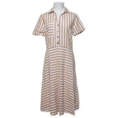 Shirt dress (Beige, White) from Reserved Cotton, Linen