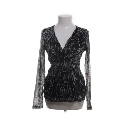 Slå-om bluse (Sort, Hvid, Grå) fra ESPRIT Collection Bomuld, Polyamid