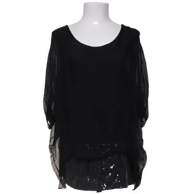 Top (Zwart, Zilver) van Made in italy Elastaan, Zijde, Viscose