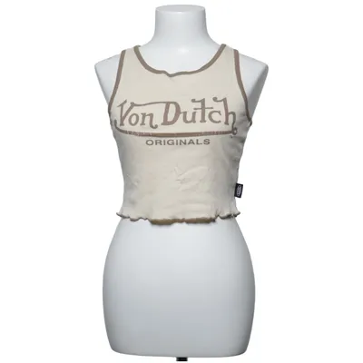 Crop top (Beige, Bruin) van Von Dutch Elastaan, Organisch katoen