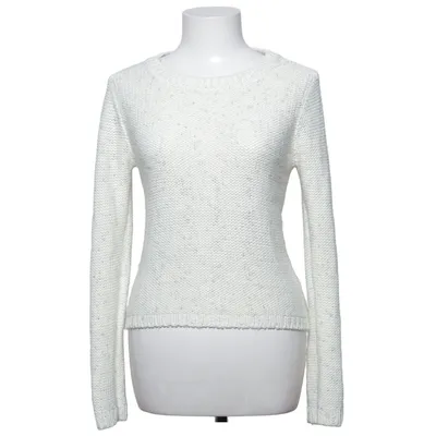 Trui (Wit, Zilver) van Size 8 Needle Acryl, Metallvezel, Wol