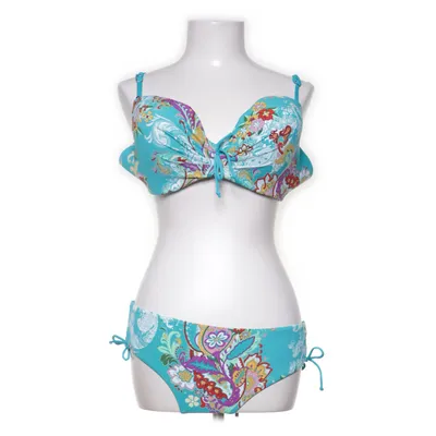 Bikini (Turkos, Flerfärgad) Elastan, Polyamid