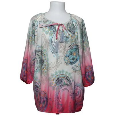 Blouse (White, Pink, Blue) from Ema Blue's Polyester