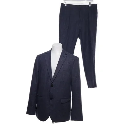 Kostym (Blå) från H&M Modern Classic Ull, Linne, Polyester