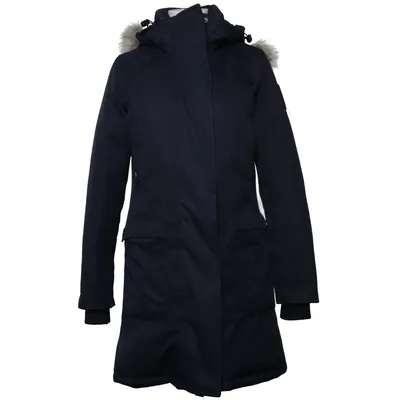 Parka (Bleu) de Nobis Duvet, Fourrure, Nylon, Polyester