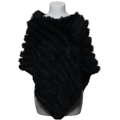 Pelzponcho (Schwarz) von Hollies Stockholm Acryl, Kaninchenpelz