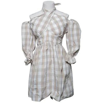Dress (Beige, White) from Fervente Polyester