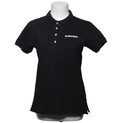Poloshirt (Zwart) van Russell Katoen, Elastaan