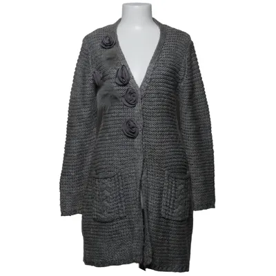 Cardigan (Gray) from Fashion Elle Acrylic, Polyamide, Wool