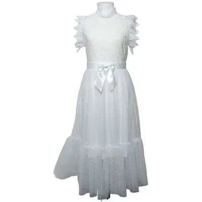 Långklänning (Vit) Bomull, Polyester