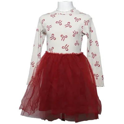 Robe (Rouge, Beige) de Lindex Kids Coton, Élasthane, Polyester