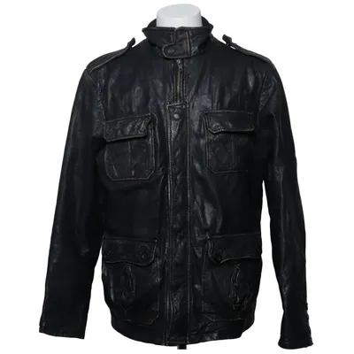 Leather jacket (Black) from Jack & Jones Vintage Denim Cotton, Leather