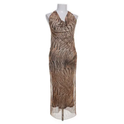 Halterneck dress (Beige, Multicolored) from Bershka Elastane, Polyester
