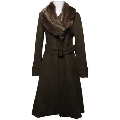 Frakke (Grøn, Brun) fra Zara Woman Polyamid, Uld