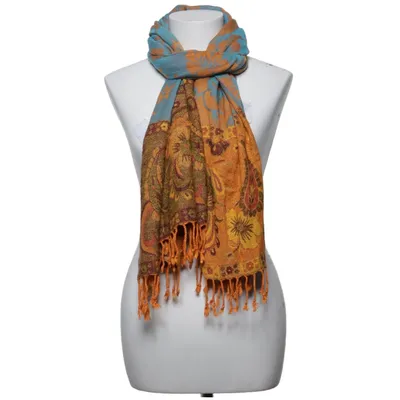 Écharpe (Bleu, Orange, Multicolore) Cachemire