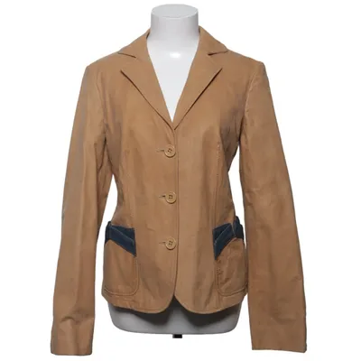 Leren blazer (Bruin) van Giorgio Armani Katoen, Elastaan, Leer