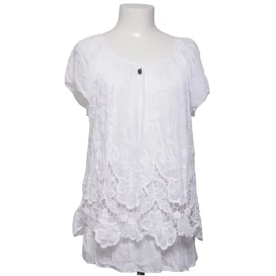 Top (Hvid) fra Made in italy Elastan, Silke, Viscose