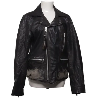 Bikerjack (Zwart) van Burning Palms Katoen, Polyester