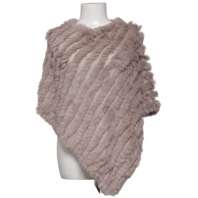 Poncho (Beige) from Soyaconcept Acrylic, Rabbit fur