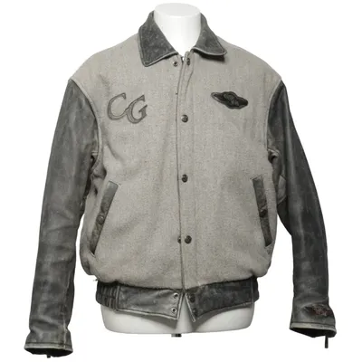 Läderjacka (Grå, Svart) från Classic Gear Acetat, Skinn, Polyamid, Polyester