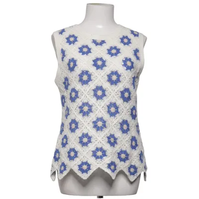 Top (White, Blue) from YAS Cotton, Polyester