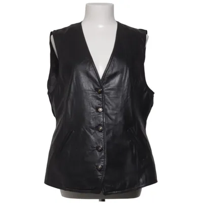 Leren vest (Zwart) van Janbell