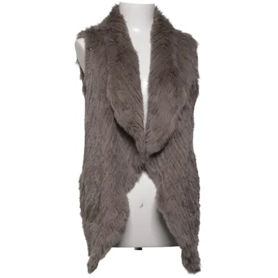 Fur vest (Gray) from June Cotton, Leather, Polyester