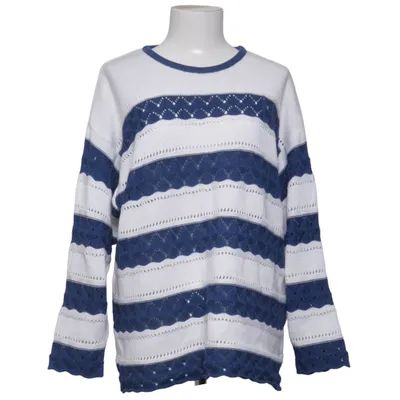 Sweater (Blue, White) from Lucia Acrylic, Cotton