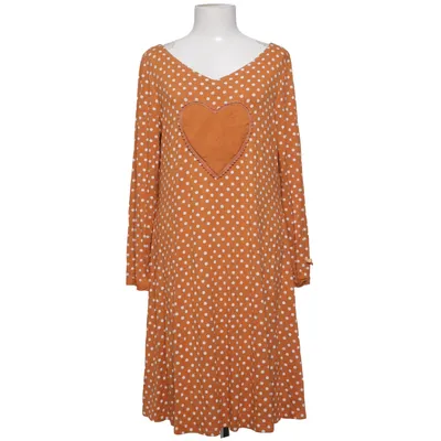 Jurk (Bruin, Wit) van Du Milde Katoen, Elastaan, Viscose