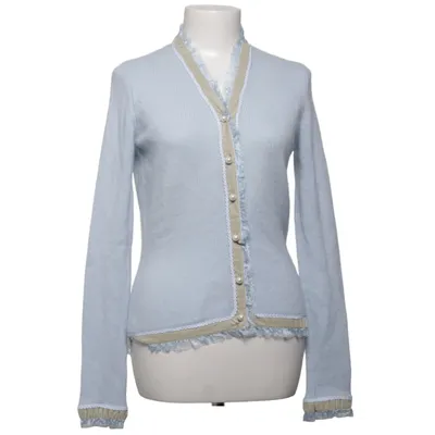 Strickjacke (Blau, Beige) von Forget Me Not Kaschmir
