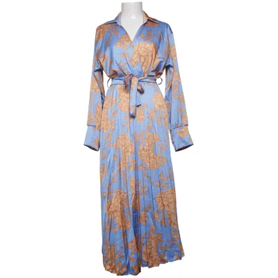 Maxi dress (Blue, Orange) from Malabay Elastane, Polyester