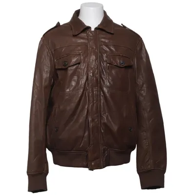 Läderjacka (Brun) från Pierre Cardin Akryl, Skinn, Polyester, Ull