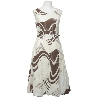 Robe (Blanc, Marron) de Betty Barclay Coton, Fibre métallique