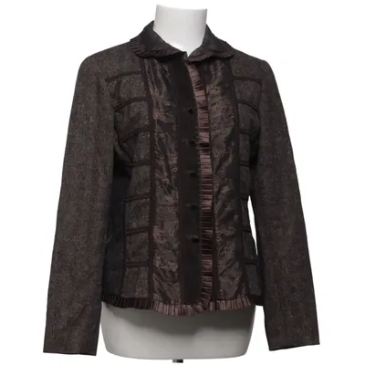 Blazer (Marron, Multicolore) de Stiff Acétate, Élasthane, Cuir, Polyester, Soie, Viscose