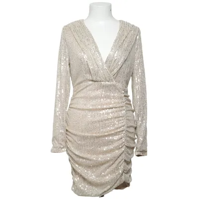 Cocktailklänning (Beige, Silverfärgad) Elastan, Polyester
