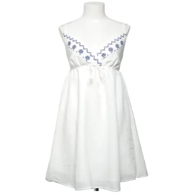 Klänning (Vit, Blå) från Shein Elastan, Polyester