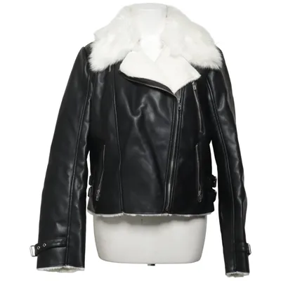 Bikerjacka (Svart, Vit) från Forever 21 Akryl, Polyester, Viskos