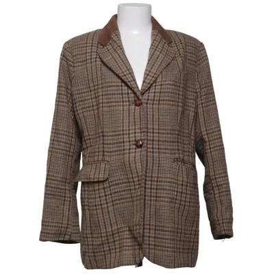 Blazer (Brown, Blue) from Woman Collection H&M Acrylic, Polyamide, Polyester, Viscose, Wool