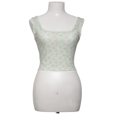 Crop top (Green, Pink, White) from Princess Polly Elastane, Polyester