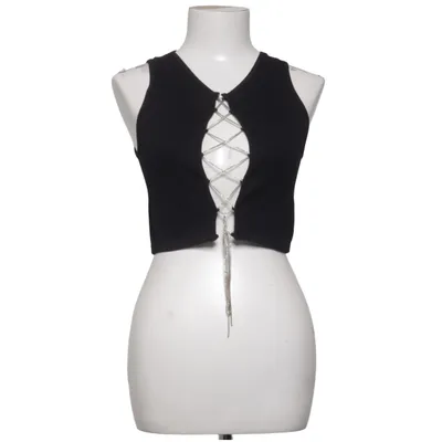 Crop top (Zwart) van Zara Elastaan, Polyamide