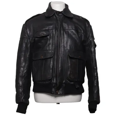Leren jack (Zwart) van Cuir Veritable Leer, Nylon
