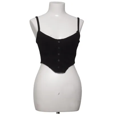 Crop top (Zwart) van The Kript Katoen, Elastaan