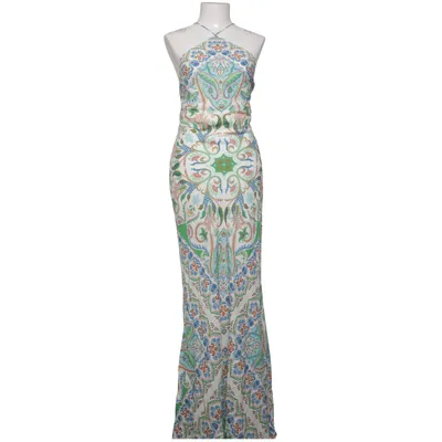 Maxi dress (White, Multicolored) from Mango Linen, Viscose