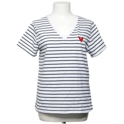 T-shirt (Wit, Blauw) van PM Mère & Fille Katoen, Elastaan