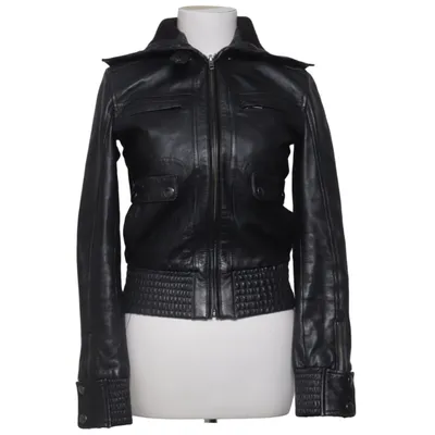 Leather jacket (Black) from Mango Casual Sportswear Acrylic, Cotton, Leather, Polyester