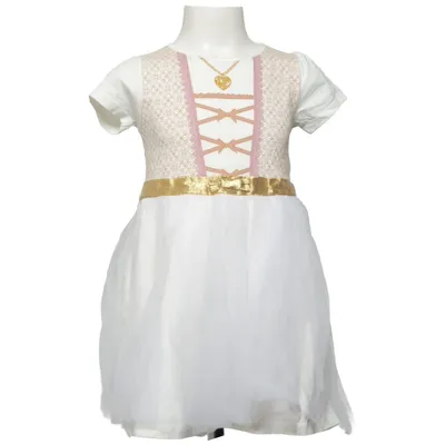 Robe de fille de fleur (Blanc, Beige, Or) de Crossbow Coton, Polyester