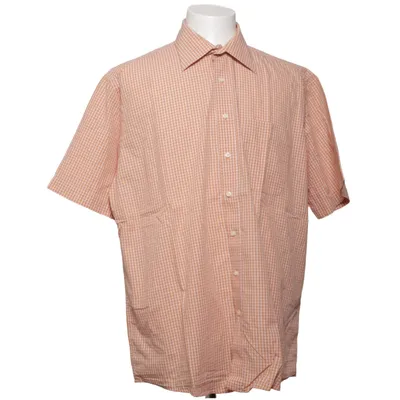 Chemise à manches courtes (Orange, Blanc) de Abrams Coton