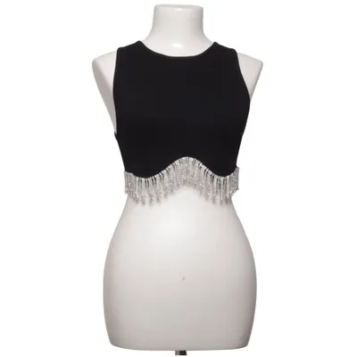Crop top (Noir) de Zara Élasthane, Polyamide