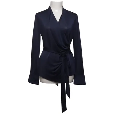 Wikkelblouse (Blauw) van Anna Field Elastaan, Gerecycled polyester