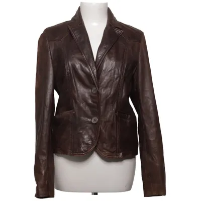Leren blazer (Bruin) van Saki Collection